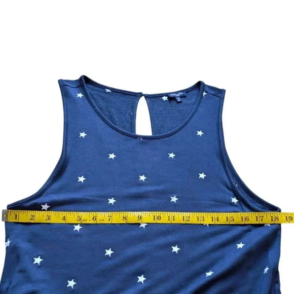 Splendid Romper Navy Silver Embroidered Stars Shorts Elastic Waist Women's Large - Picture 13 of 16